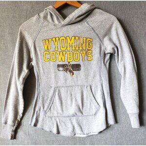 Wyoming Cowboys Women's Long Sleeved Hooded Gray Tee Medium